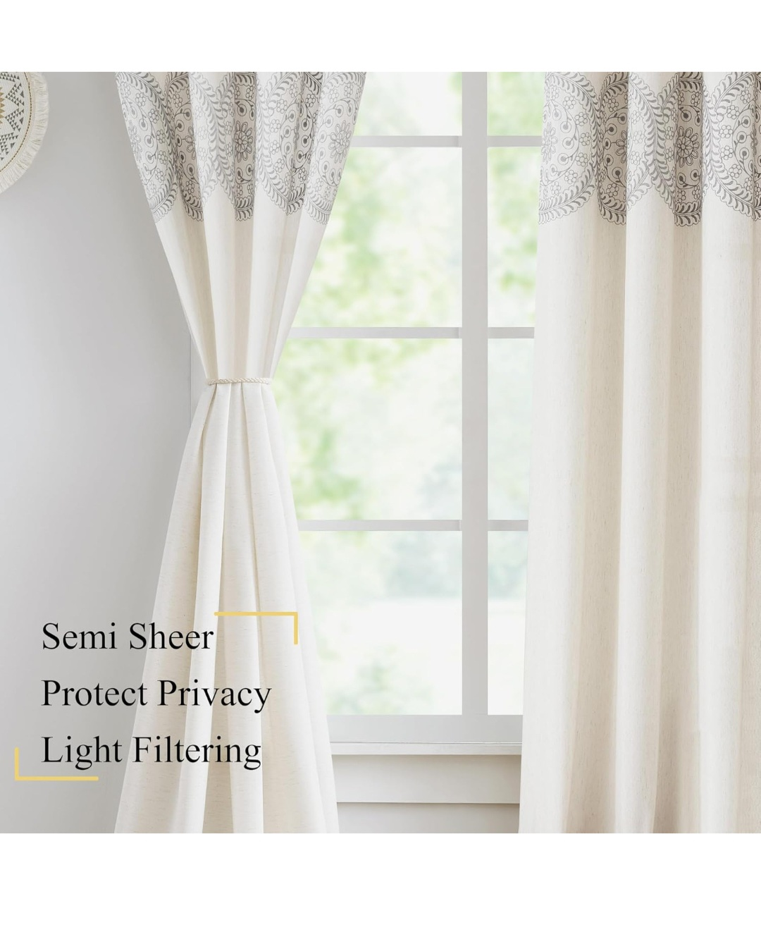 Elegant Curtains with Embroidered Design - photo 3
