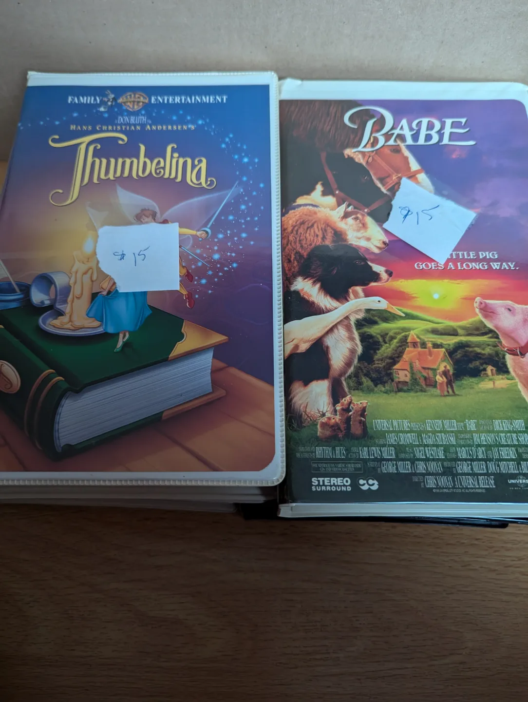 VHS Tapes - Thumbelina & Babe thumbnail