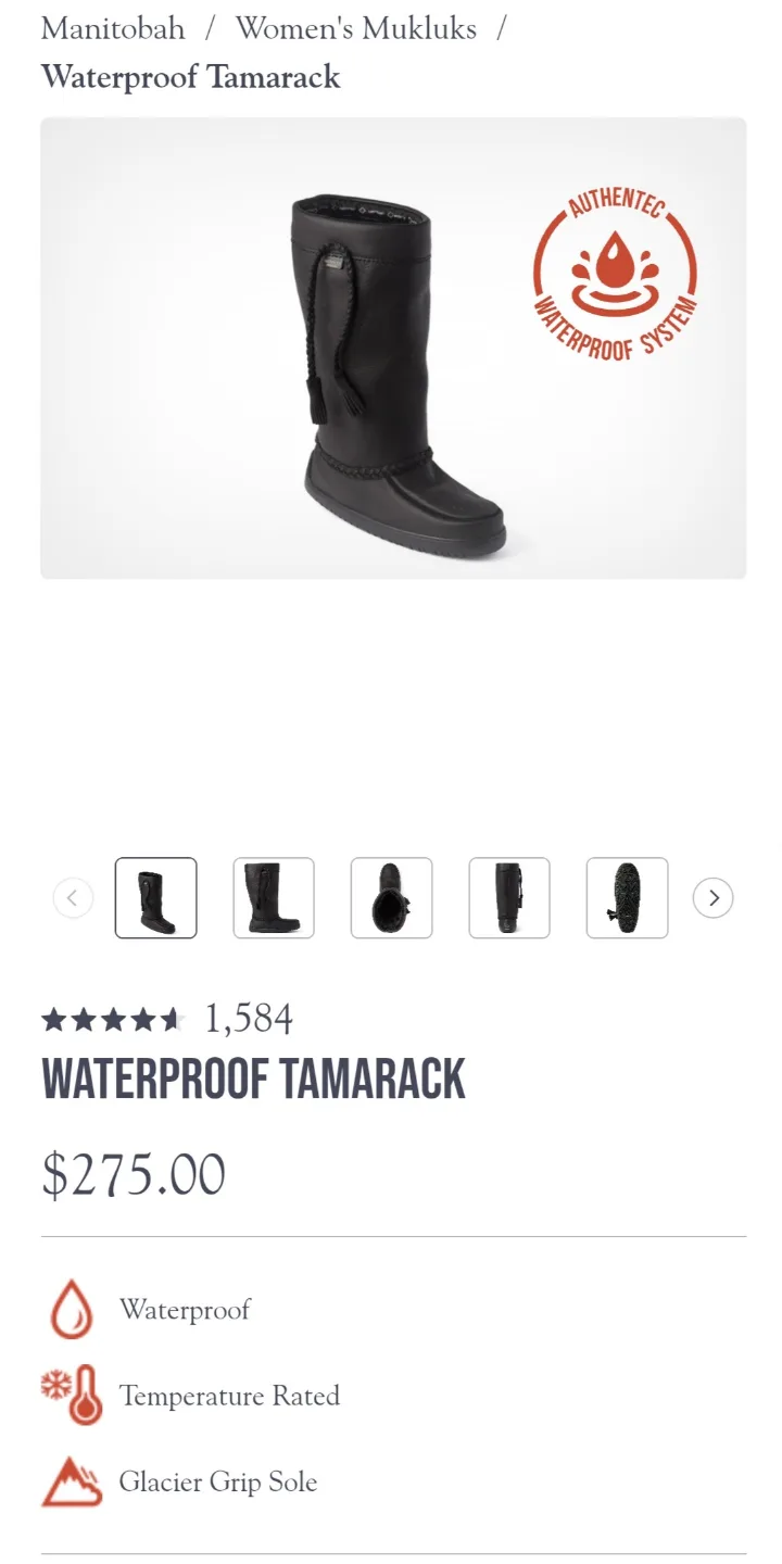 Manitobah Mukluks Tamarack Waterproof Women's Boots image indicator(4)