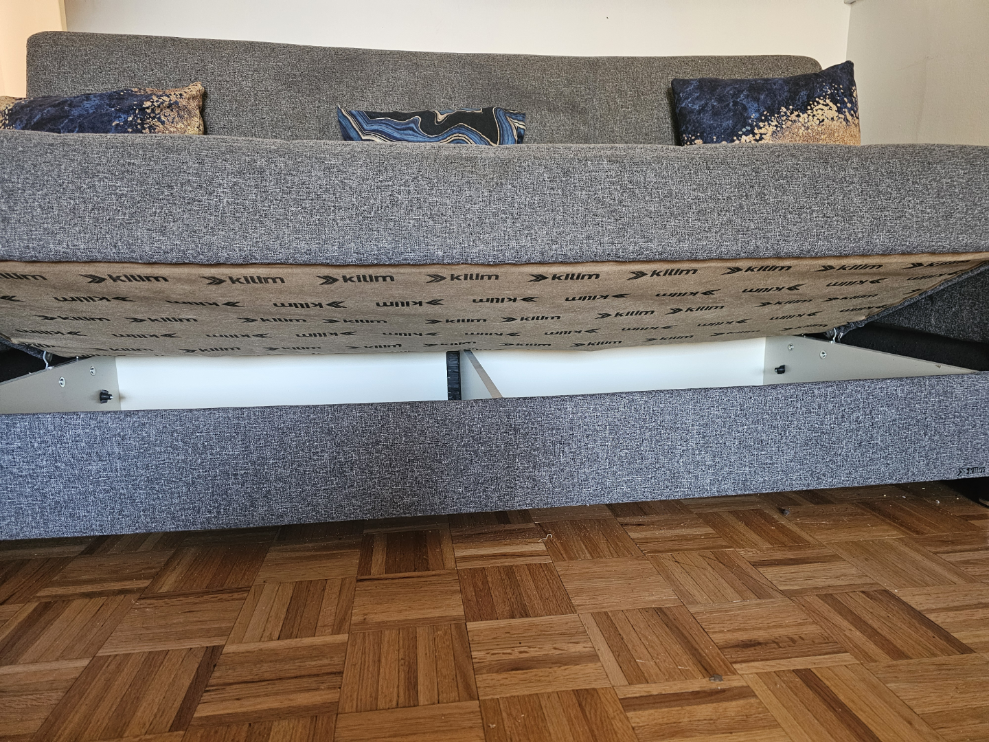 Gray Sofa Bed with Storage - photo 2