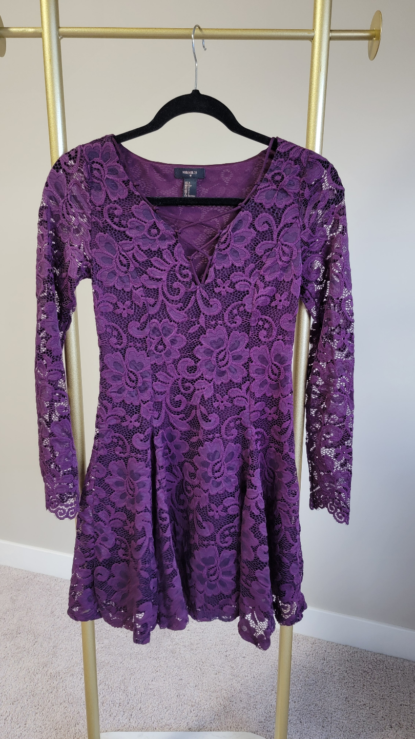 Forever 21 Purple Lace Mini Dress - photo 4