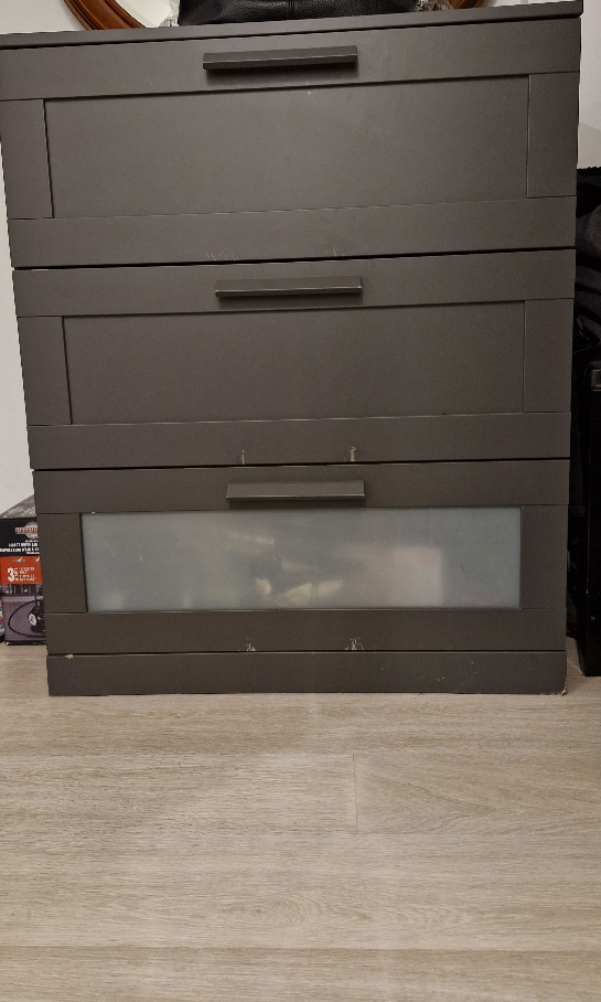 Three-Drawer Dresser - Dark Grey