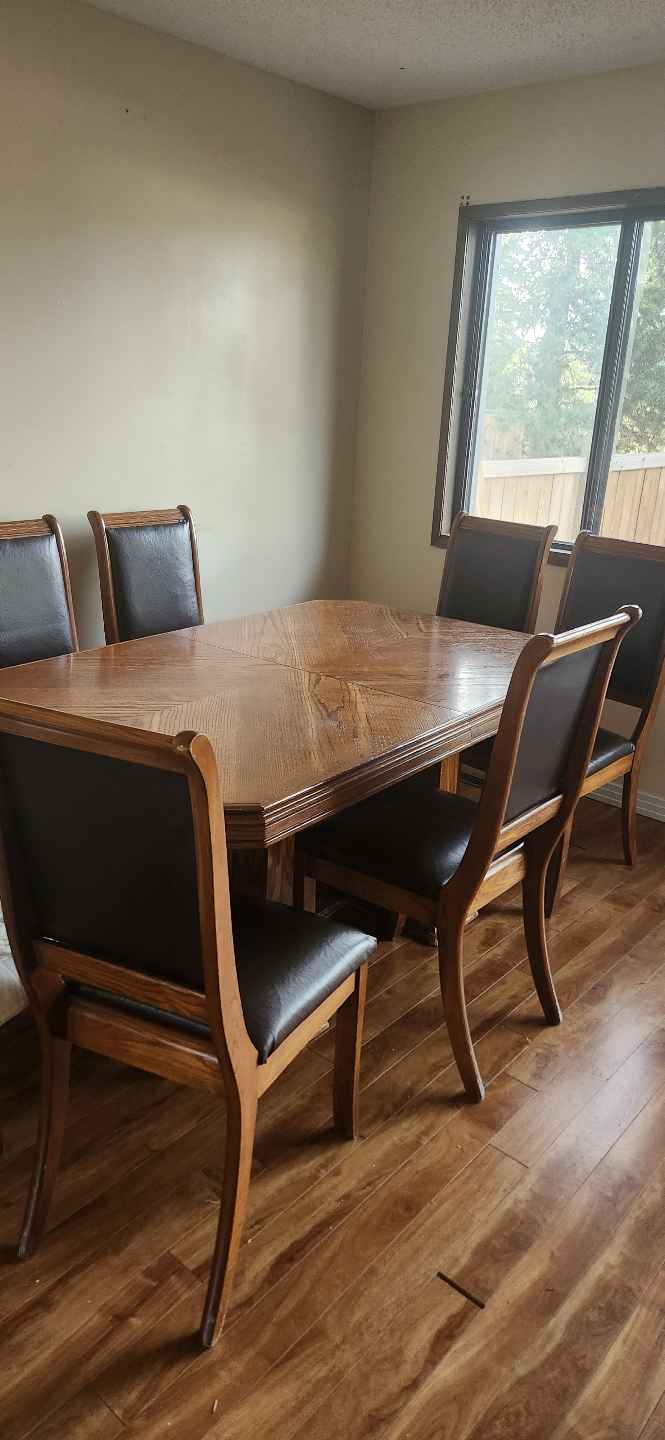 Wooden Dining Table Set with 6 Chairs