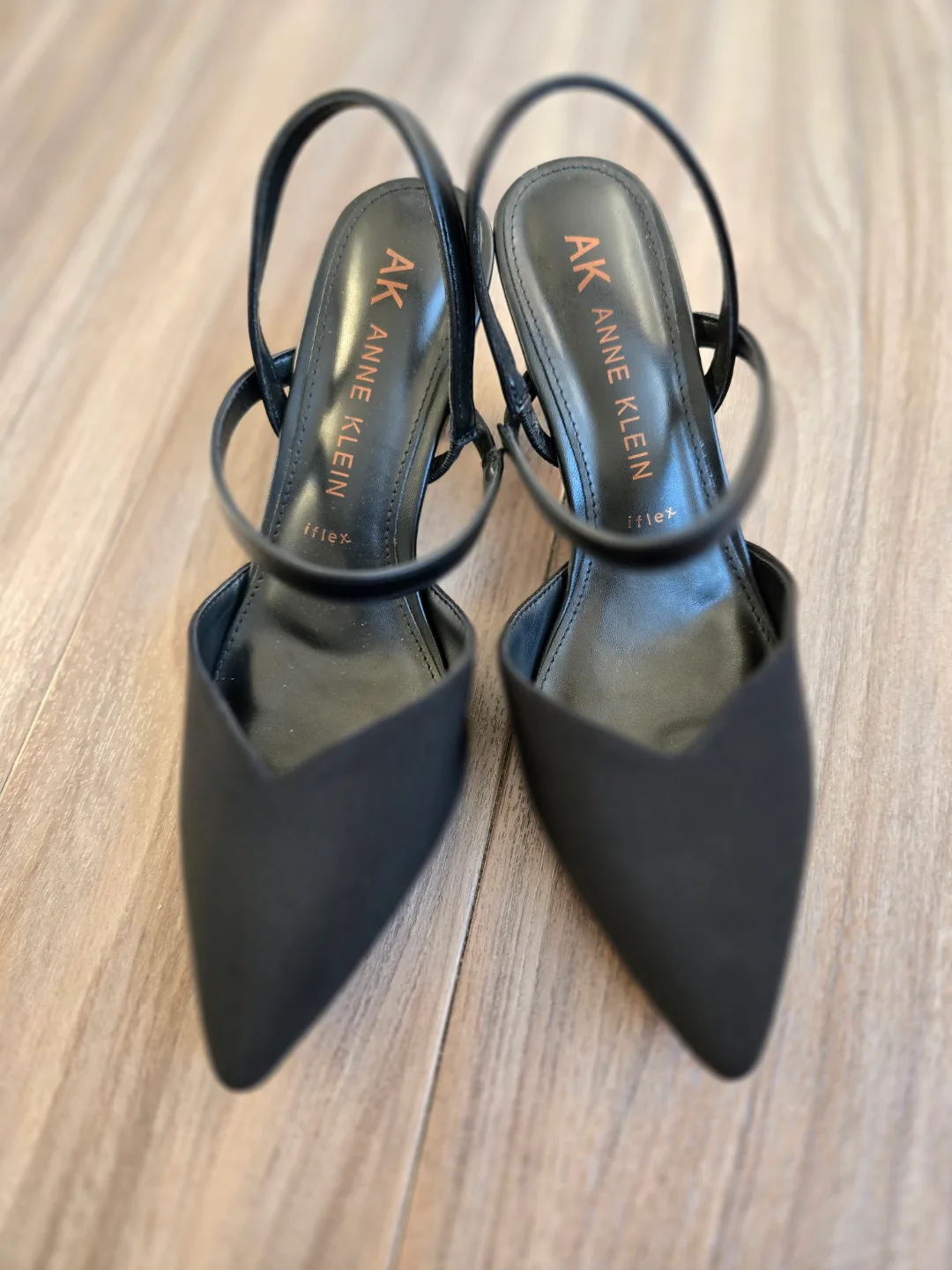 Anne Klein Black Pointed-Toe Slingback Heels image indicator(4)