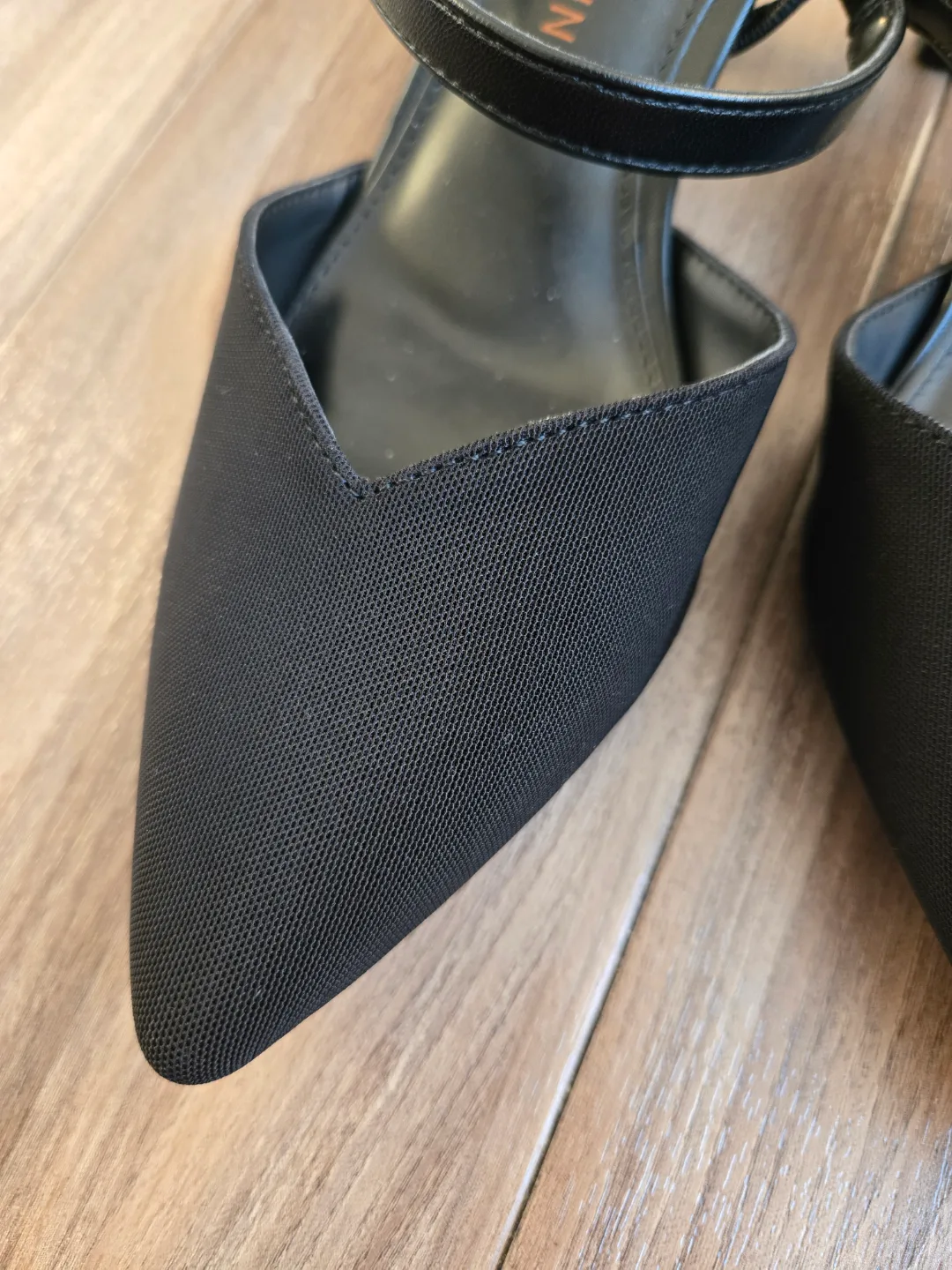 Anne Klein Black Pointed-Toe Slingback Heels image indicator(5)