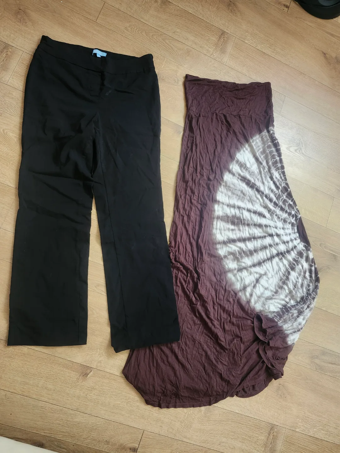 Women's Black Pants and Tie-Dye Maxi Skirt Bundle thumbnail