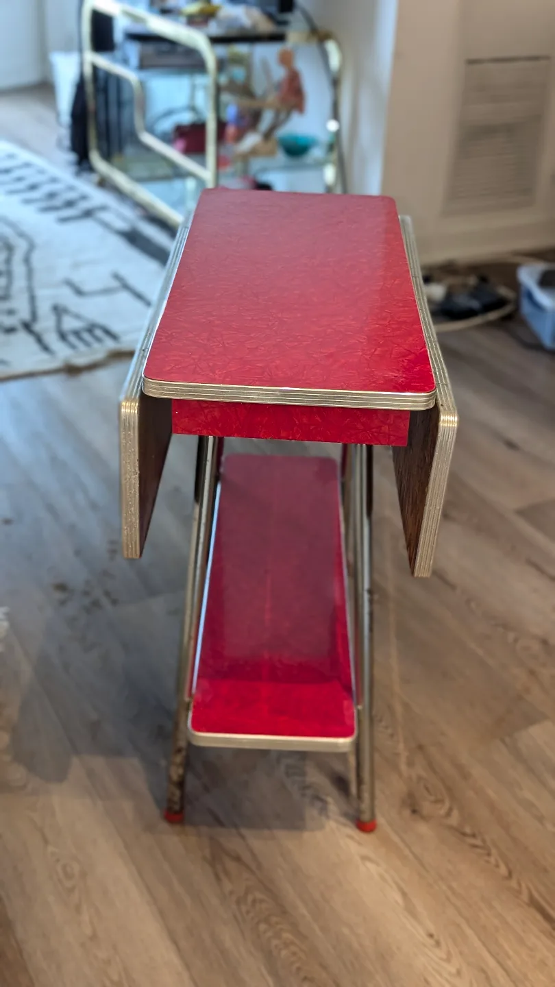 Vintage Formica Drop-Leaf Table (Cherry Red) image indicator(4)