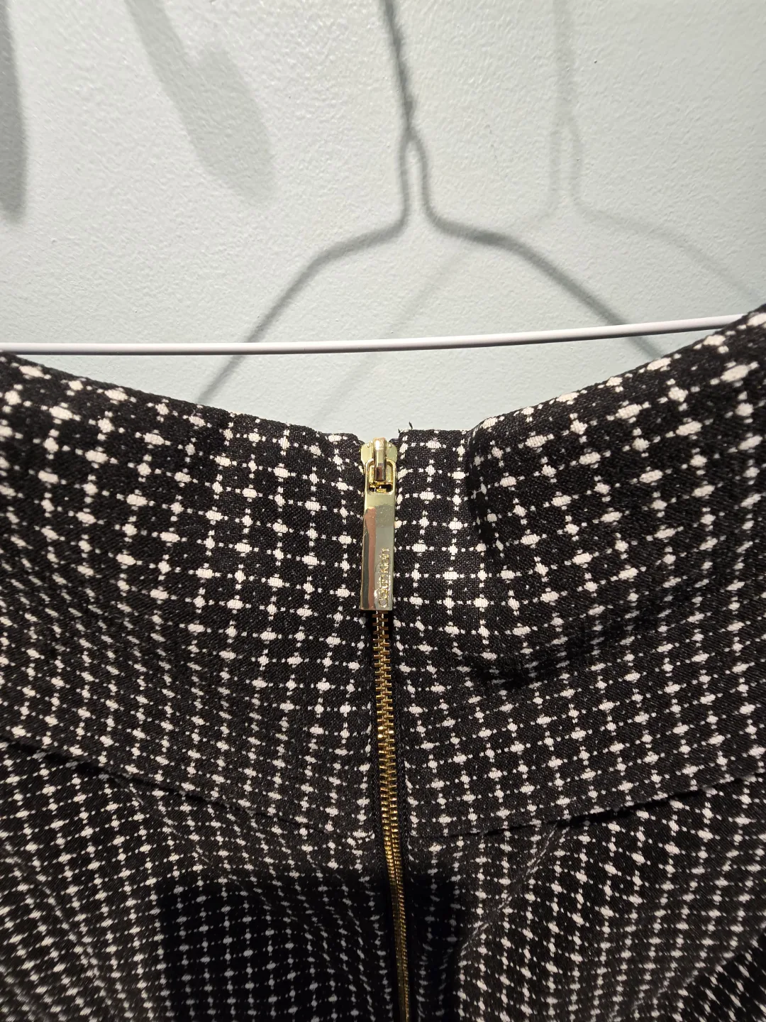 Calvin Klein Black and White Off-Shoulder Dress, Size 8 image indicator(3)