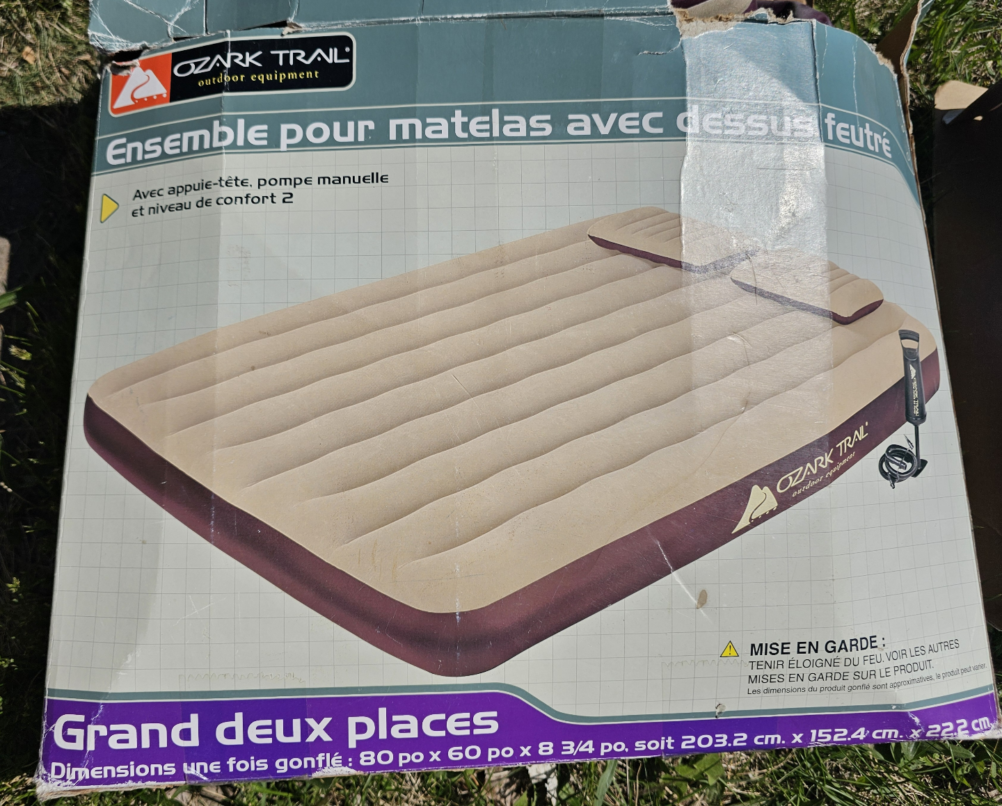 Ozark Trail Double Air Mattress with Built-in Pillow