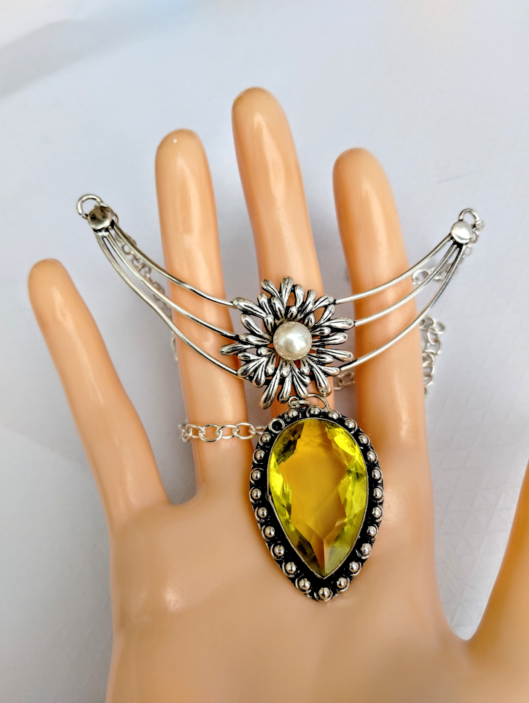 Elegant Yellow Citrine Statement Necklace