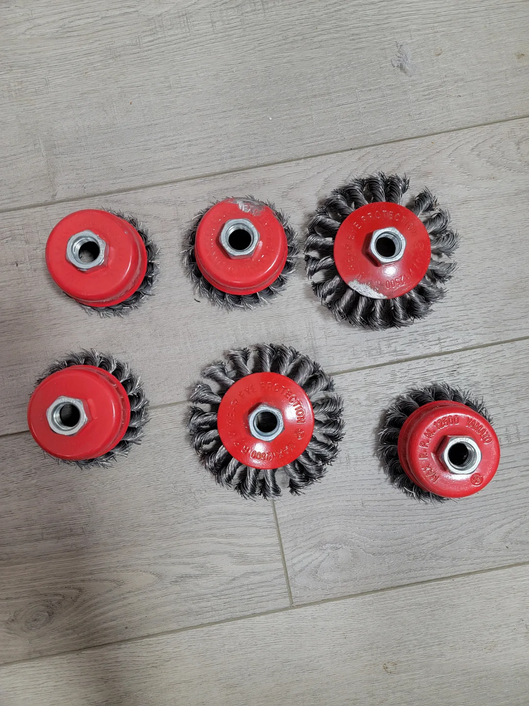 Six Wire Wheel Brushes for Angle Grinder thumbnail