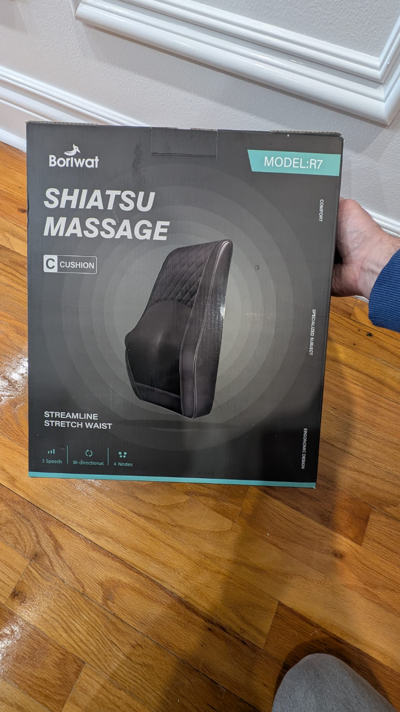 Boriwat Back Massager Neck Massager with Heat, Massage Pillow