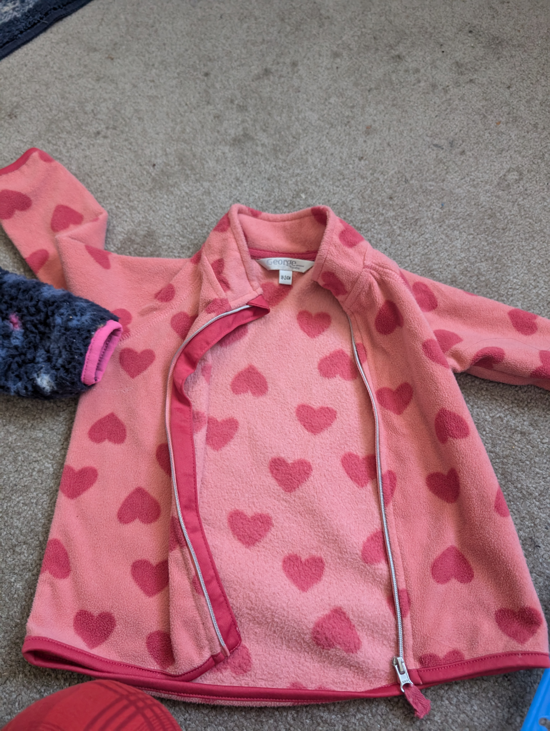 George Girls Pink Zip-Up Hooded Jacket - Size 2-3 Years - photo 2