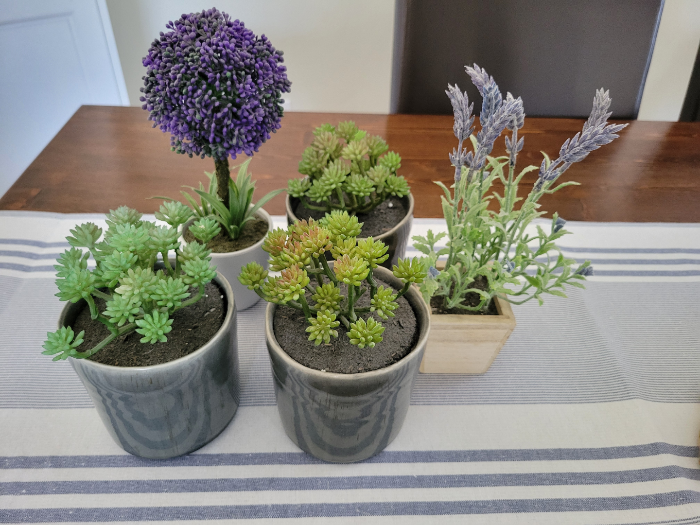 Set of 5 Artificial Potted Plants