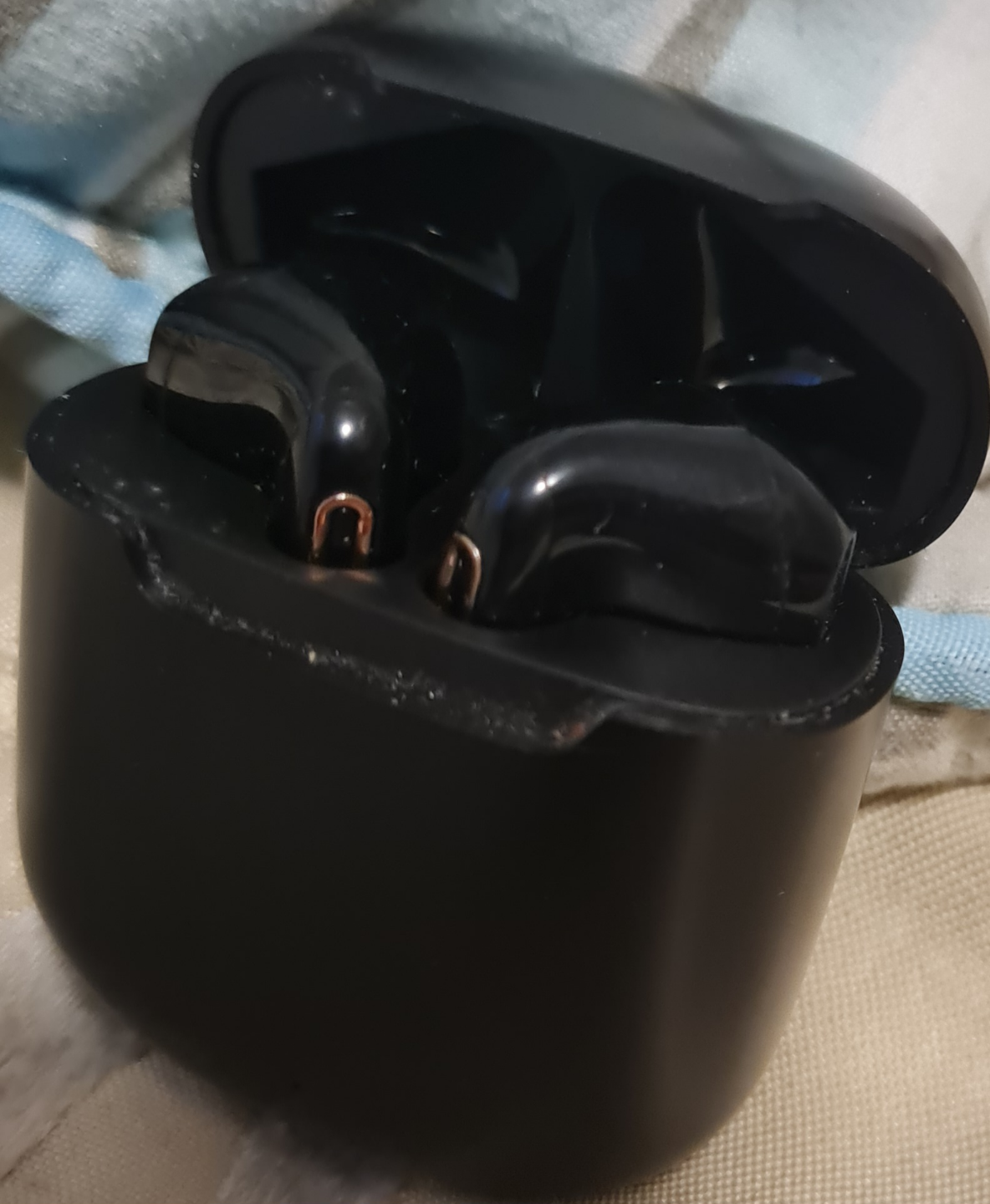 Black Wireless Earbuds with Charging Case