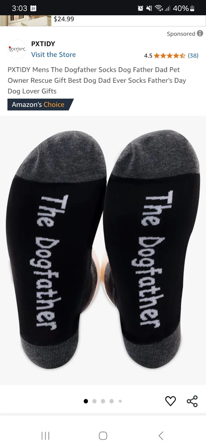 🆕️The Dogfather socks for men, size 4-15 image indicator(2)