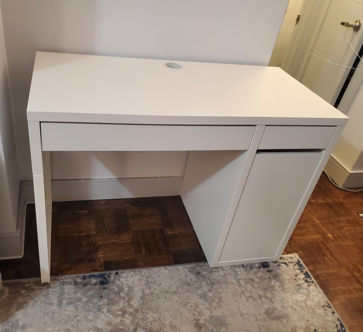 IKEA MICKE Desk - White with Drawer and Cabinet