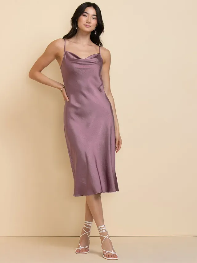 Dusty Rose Satin Slip Dress thumbnail