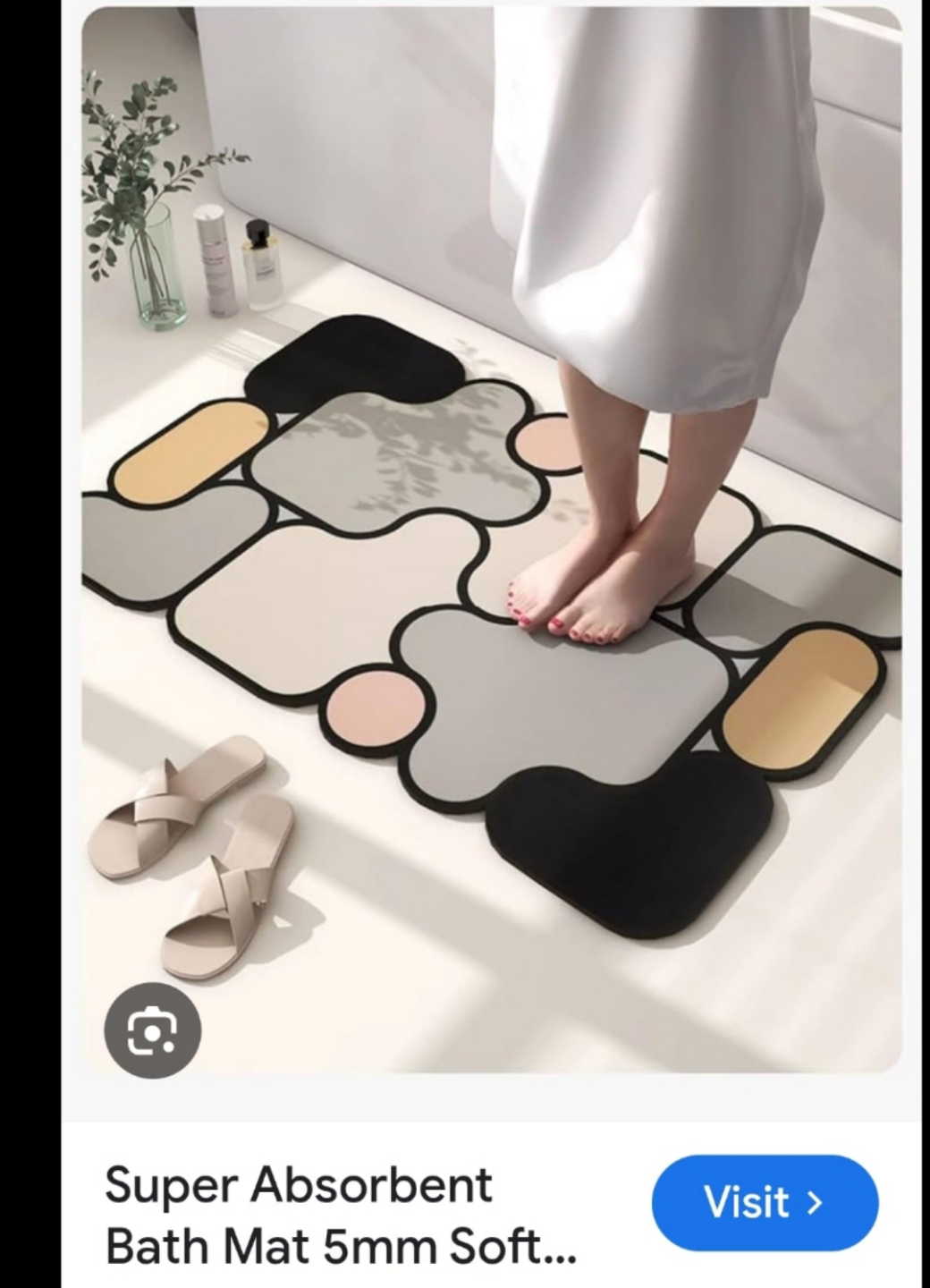 Abstract Design Super Absorbent Bath Mat