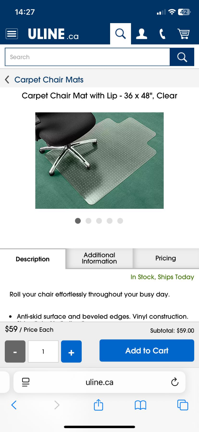 Clear Plastic Floor Mat Protector 36 x 48" - photo 4