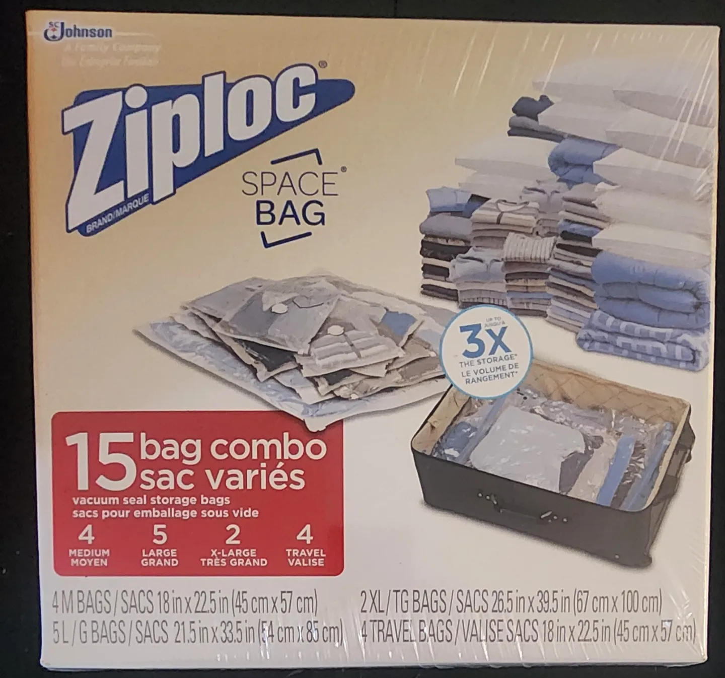 Ziploc Space Bag 15-Piece Vacuum Seal Storage Bag Combo thumbnail