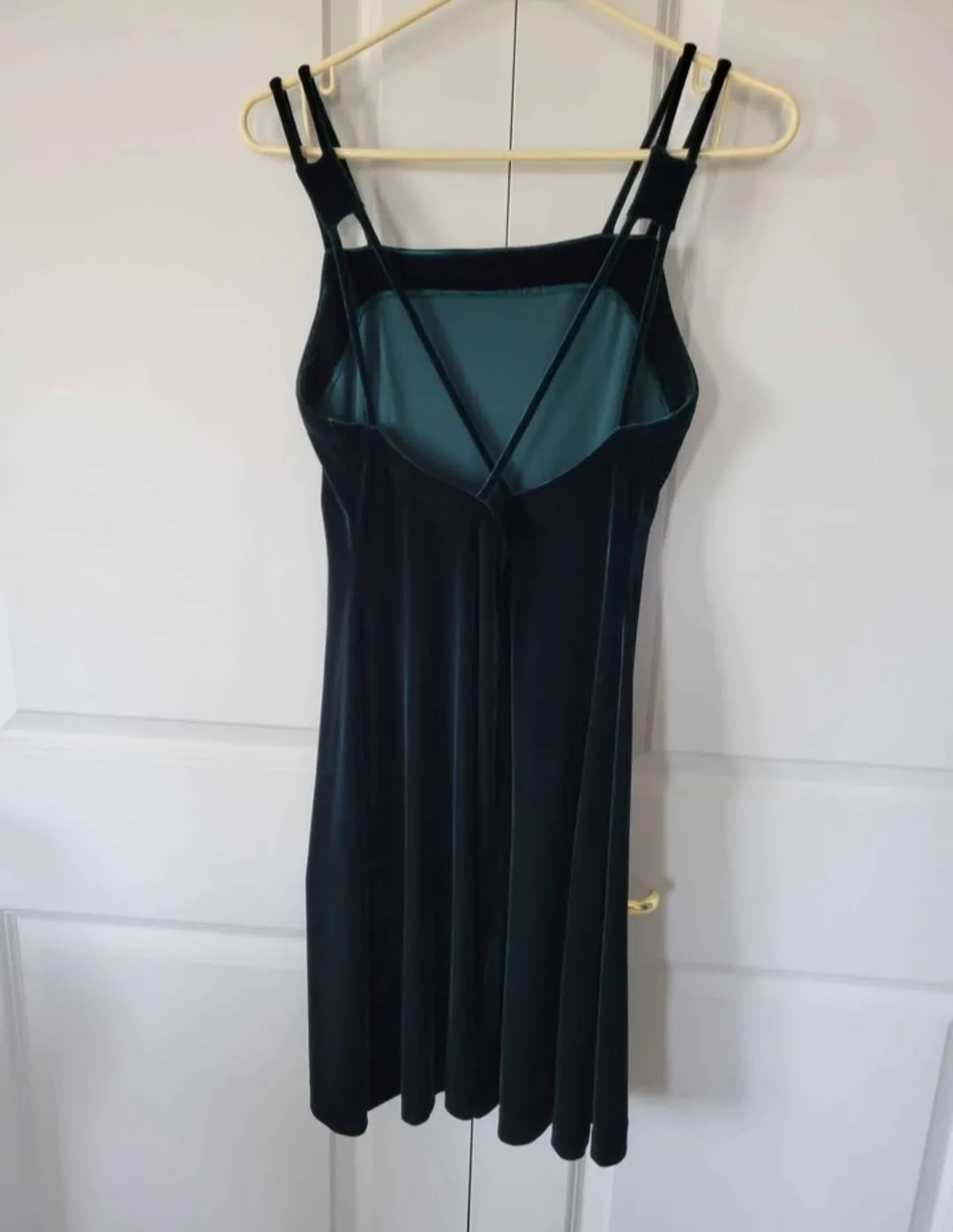 Dark Green Velvet Mini Dress image indicator(2)