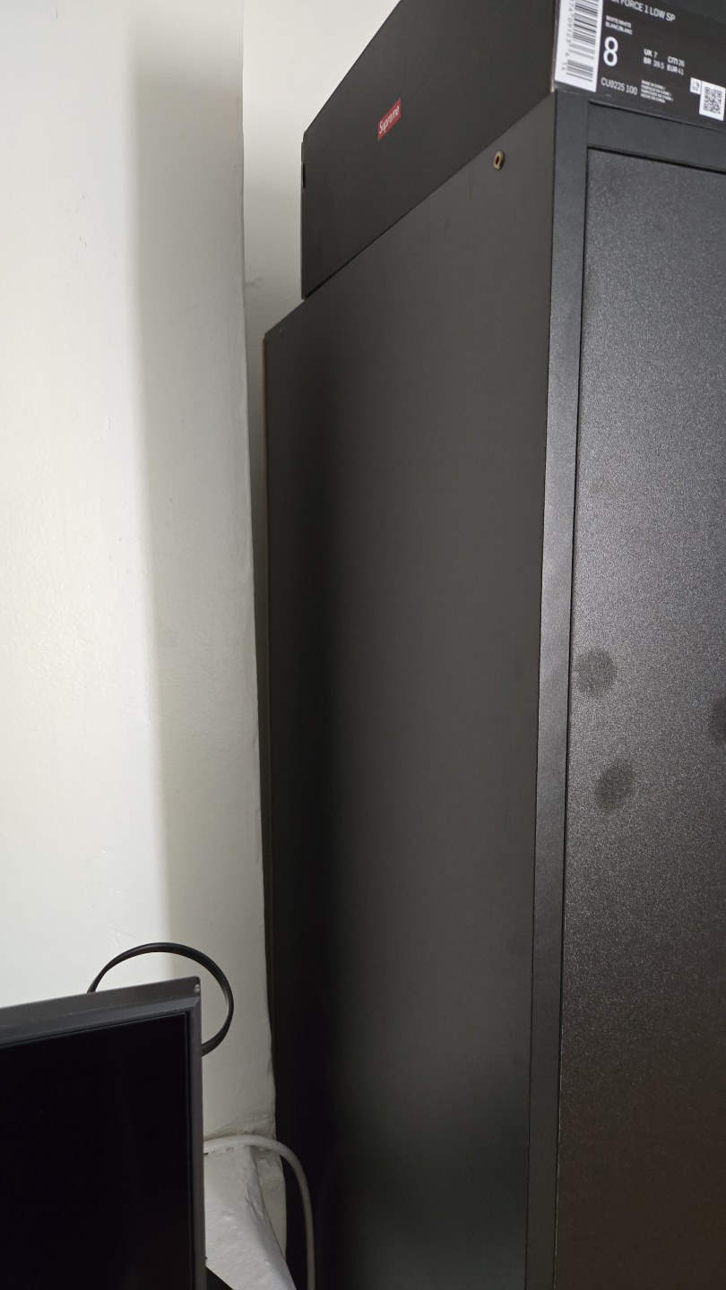 Black Wardrobe Armoire with Three Doors and Two Drawers - photo 2