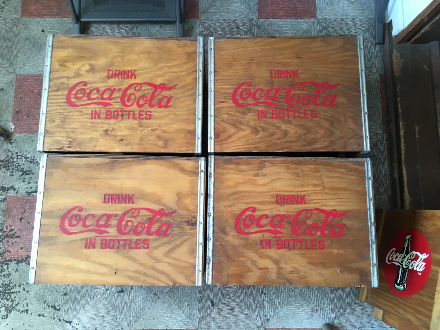 Vintage Coca-Cola Wooden Crates with wooden lid thumbnail