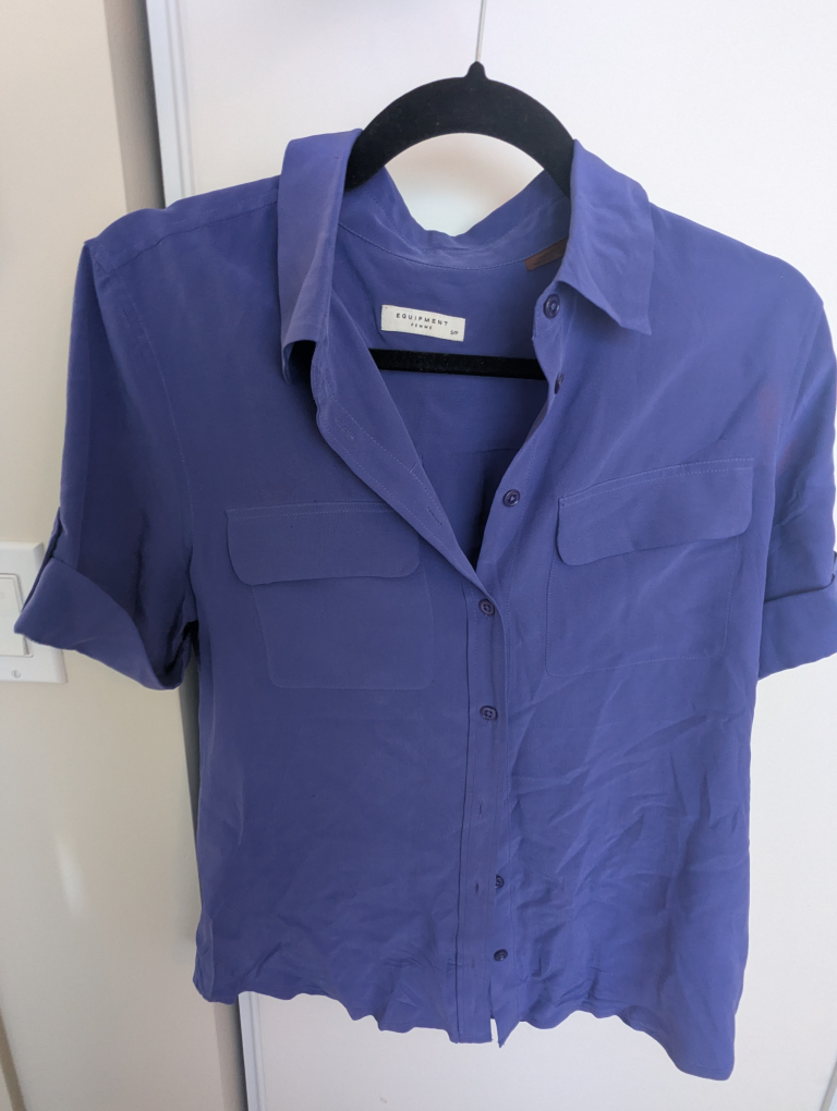 Equipment Femme Purple Silk Shirt - Size Small