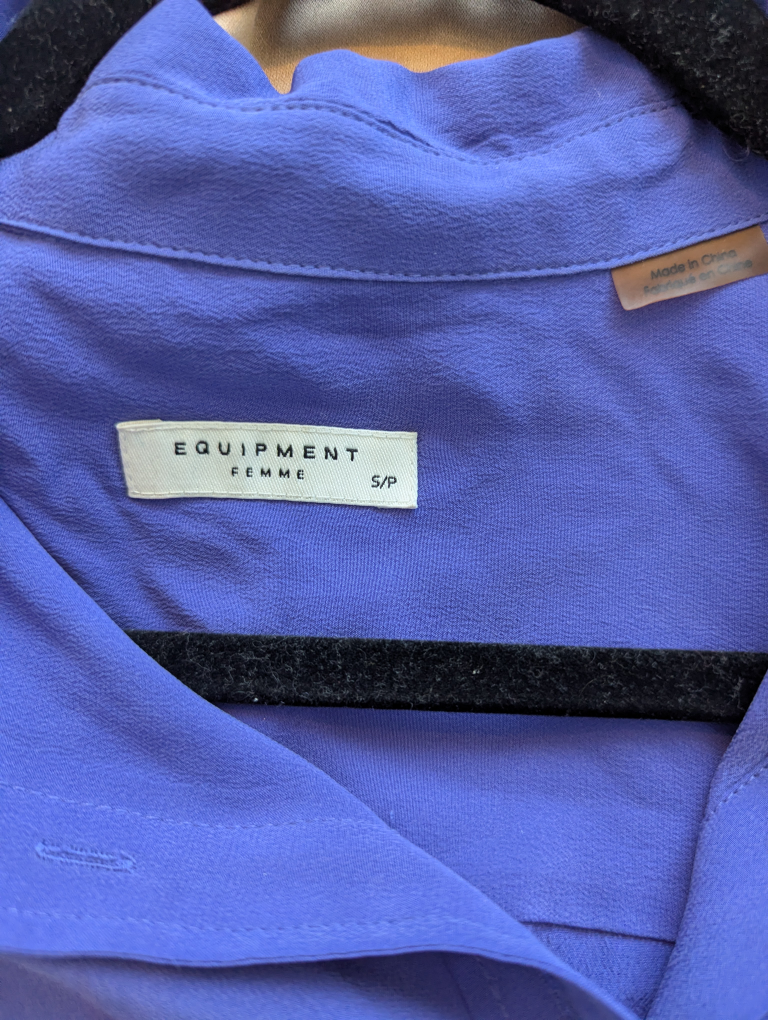 Equipment Femme Purple Silk Shirt - Size Small - photo 2