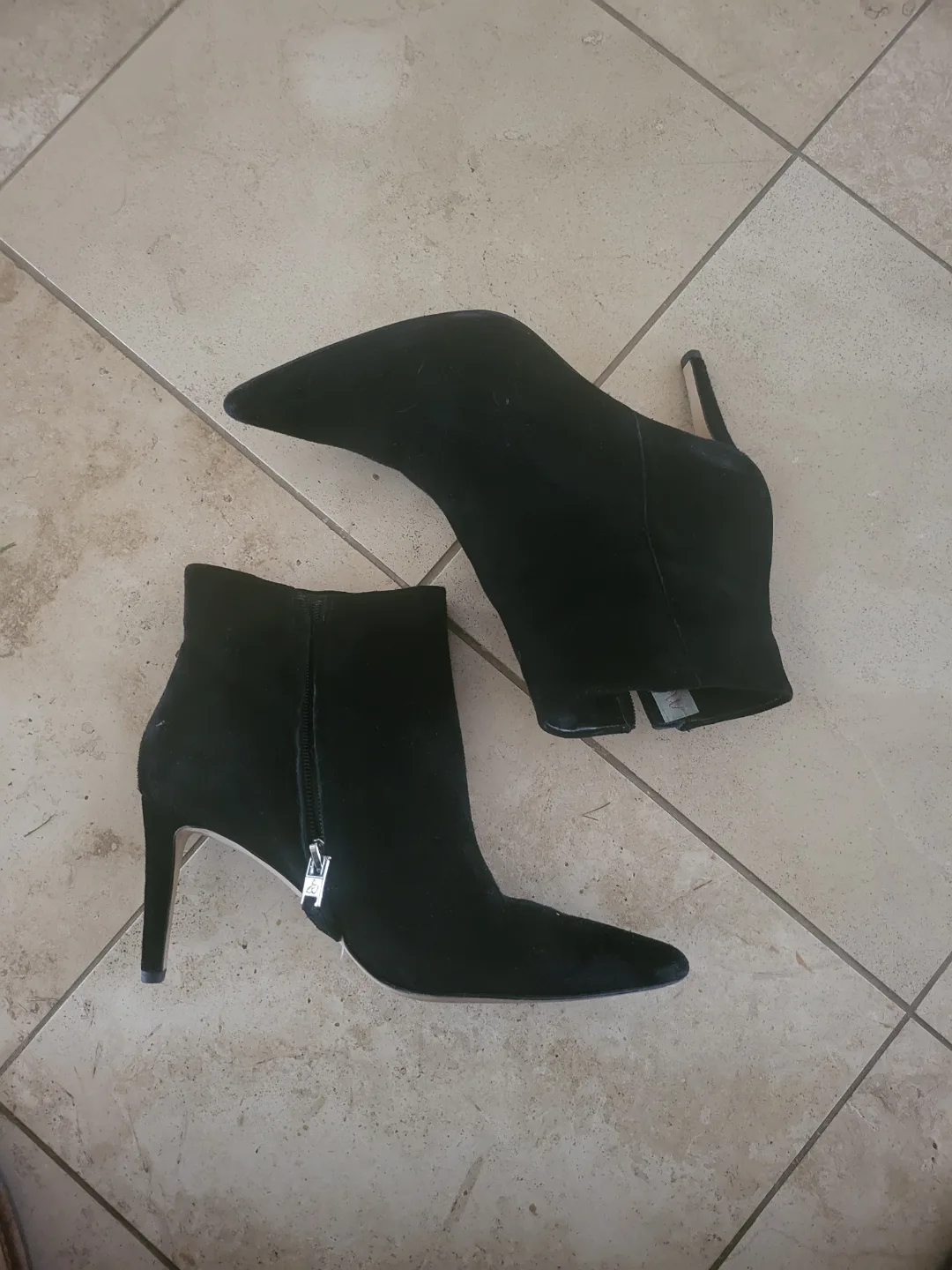 Sam Edelman Black Suede Ankle Boots - Size 6 thumbnail