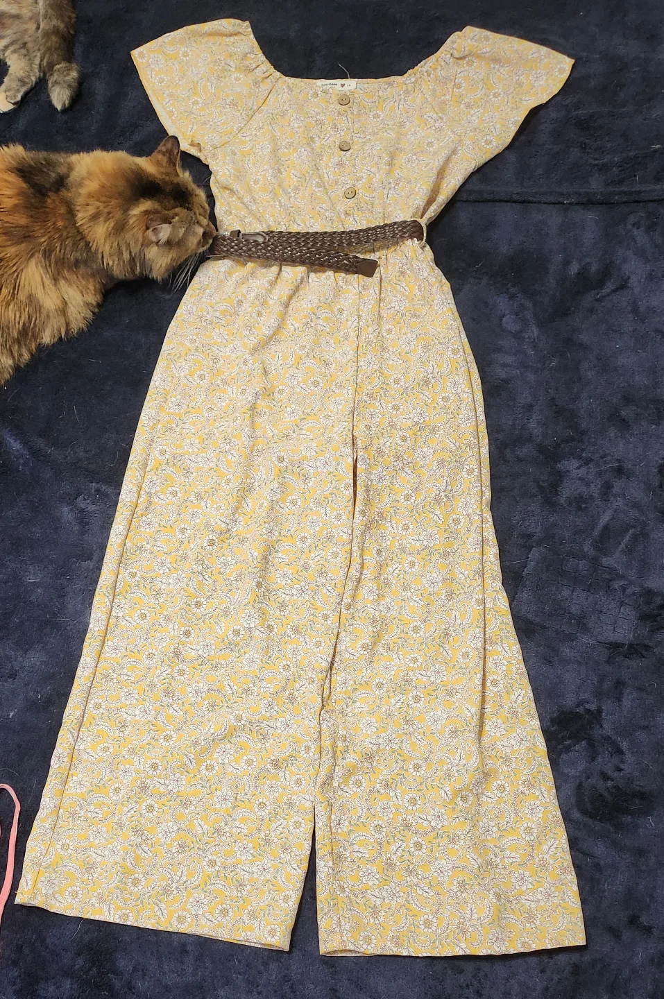 Yellow Floral Wide Leg Jumpsuit thumbnail