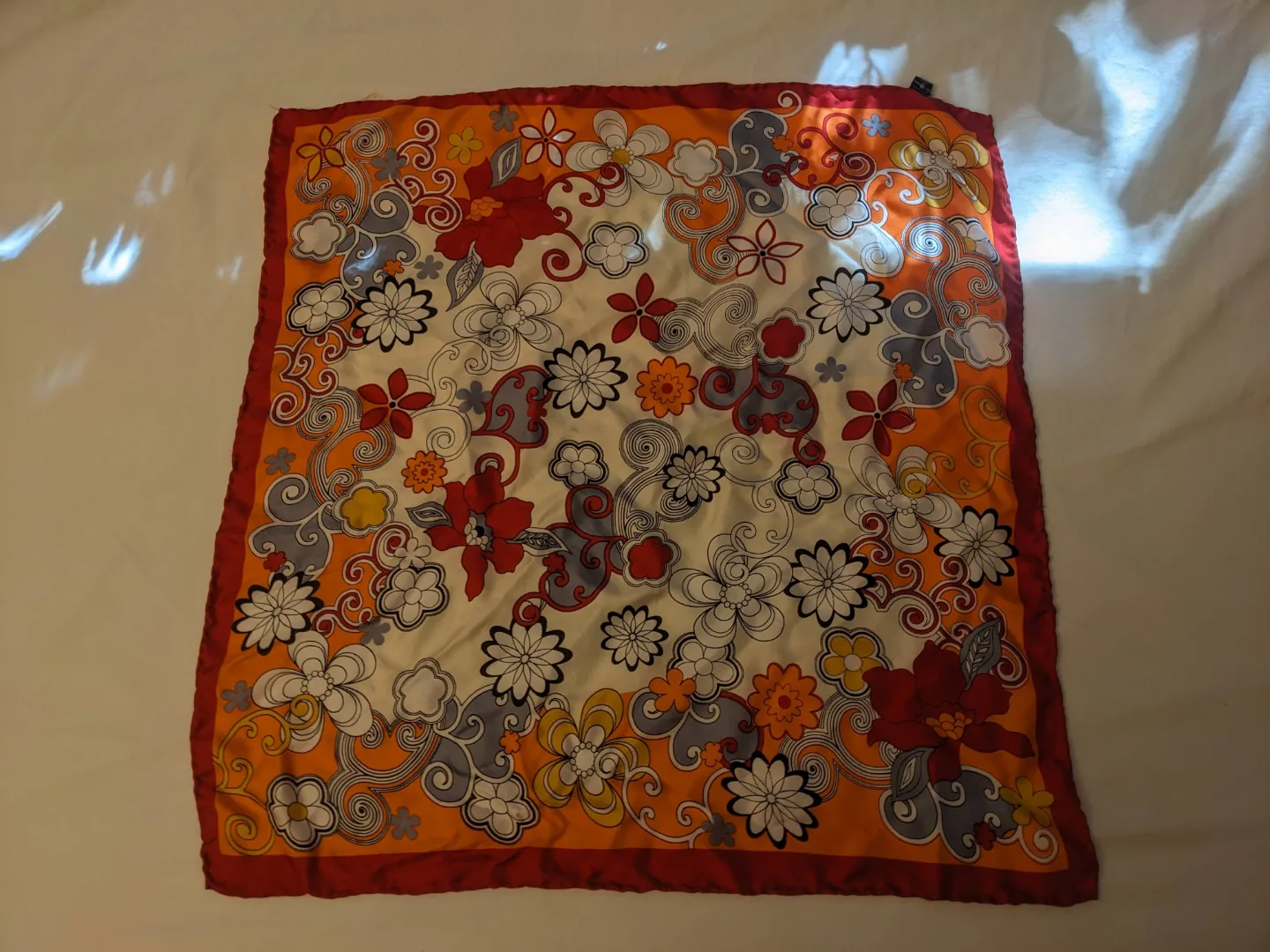 Vintage Floral Silk Scarf thumbnail