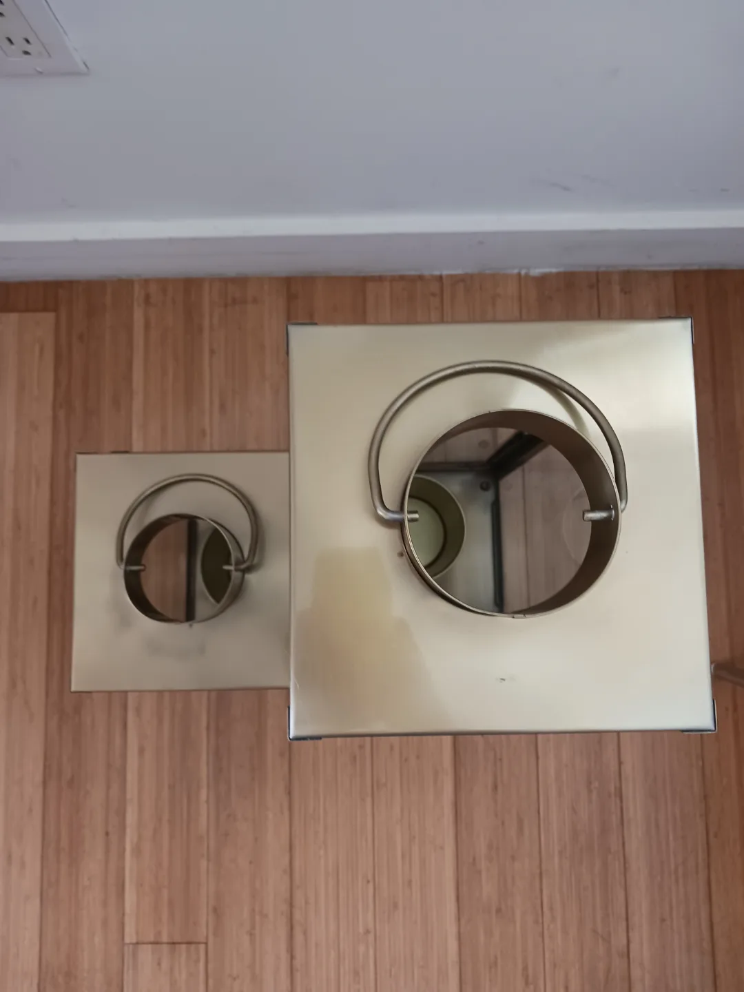 Elegant Gold Metal Lantern Set – Includes 2 Sizes + Glass Panels image indicator(7)