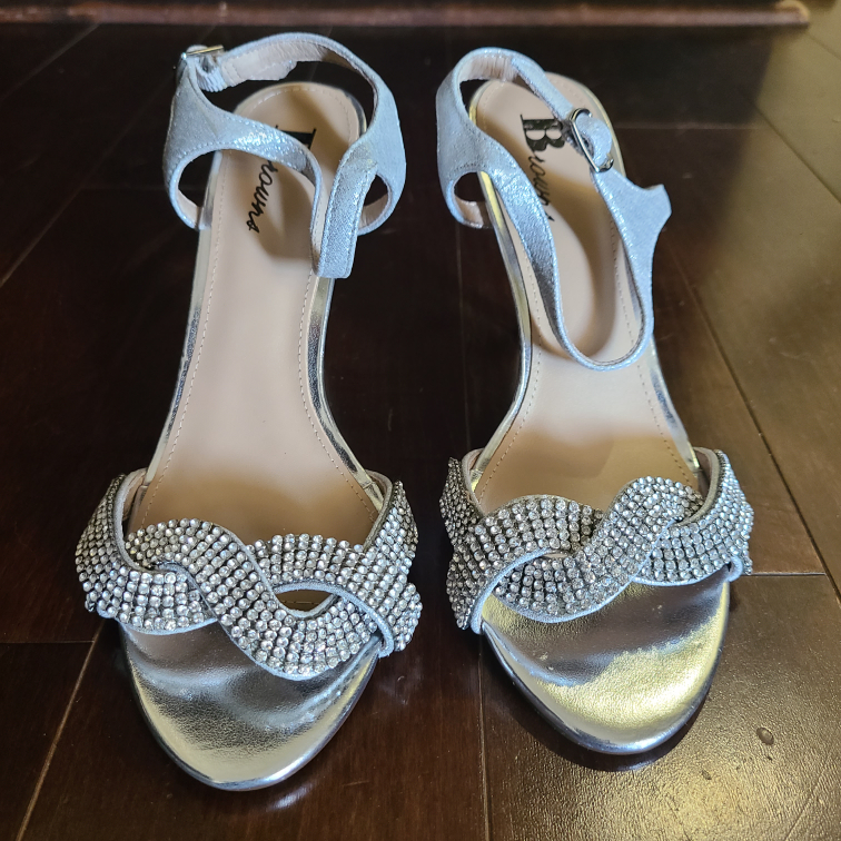 Silver Rhinestone Detail High Heels - photo 3