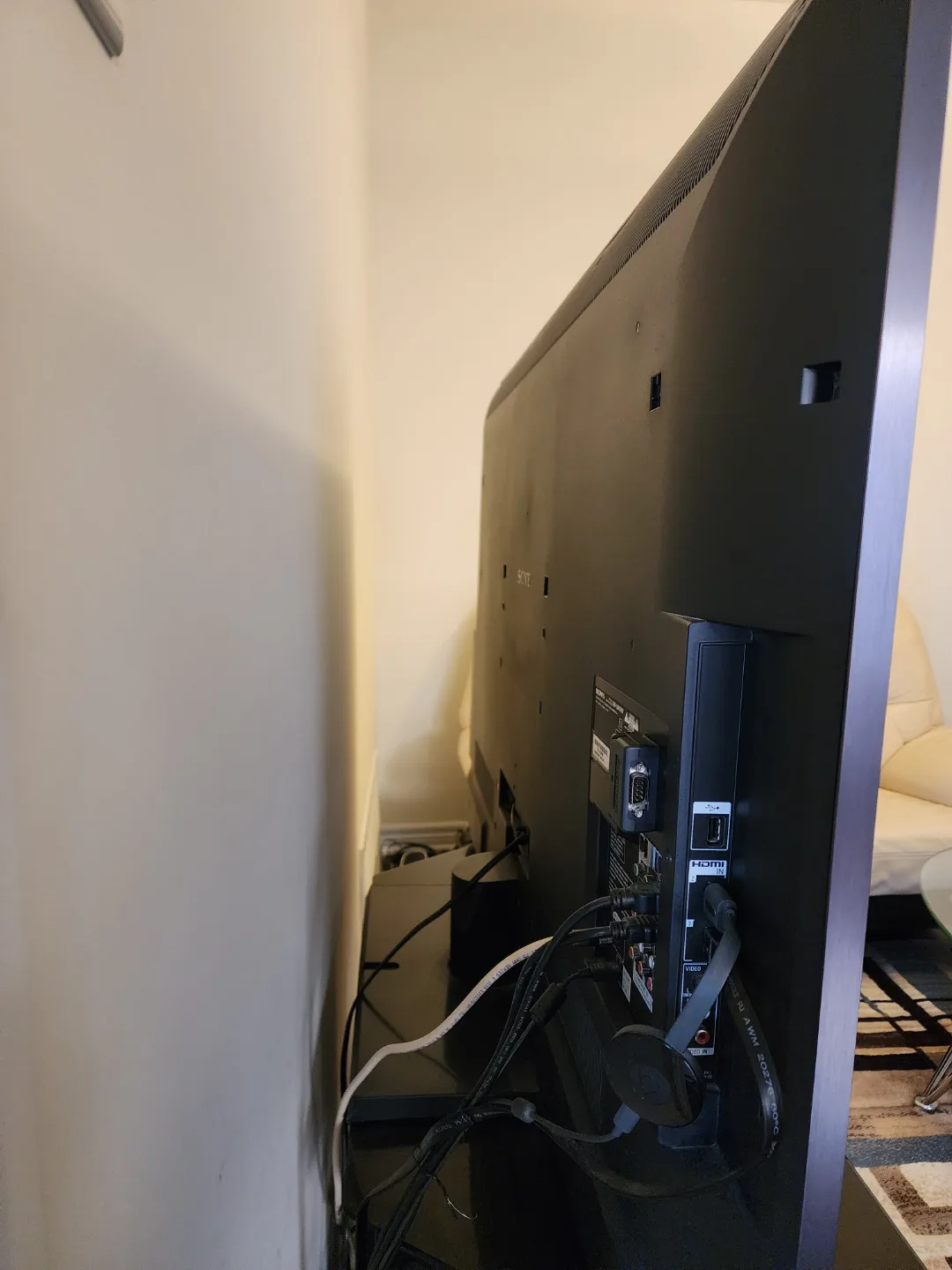 SONY Bravia XBR 52" 1080p LCD 3D TV w/ Glass Stand, Chromecast image indicator(4)