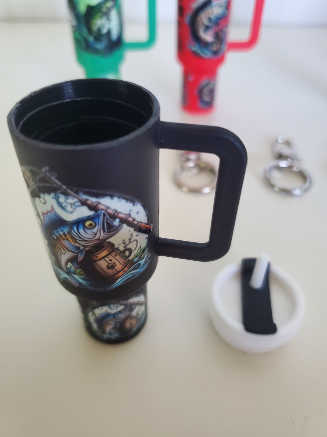 Fathers Day Fishing Themed Tumbler Keychains - New - photo 5