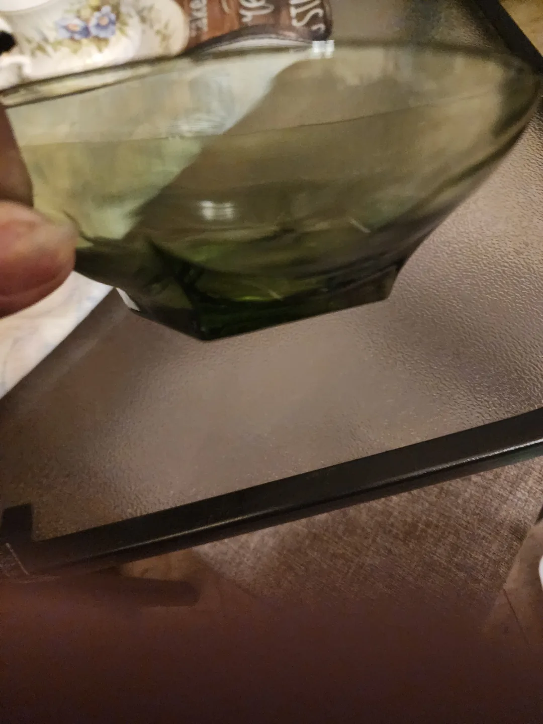 Vintage Olive Green Glass Bowl image indicator(2)