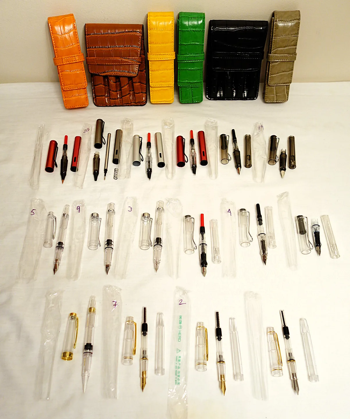 NEW Assorted Fountain, Brush & Ballpoint Pens & Storage Cases thumbnail