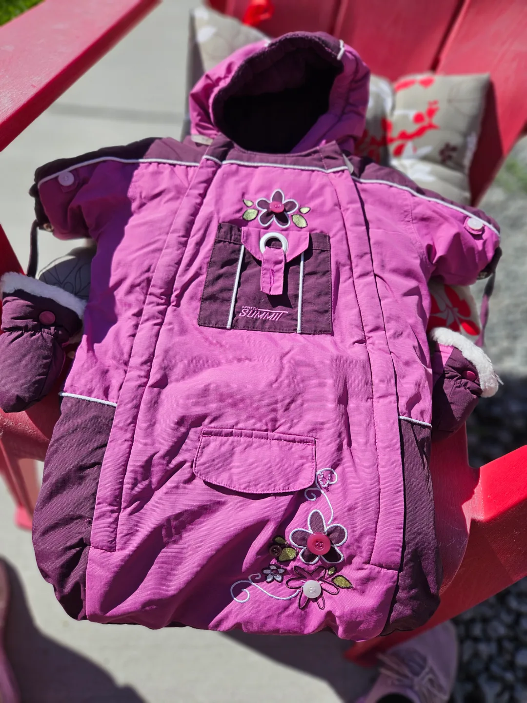 White Summit Baby Snowsuit Size 0-3 Months thumbnail