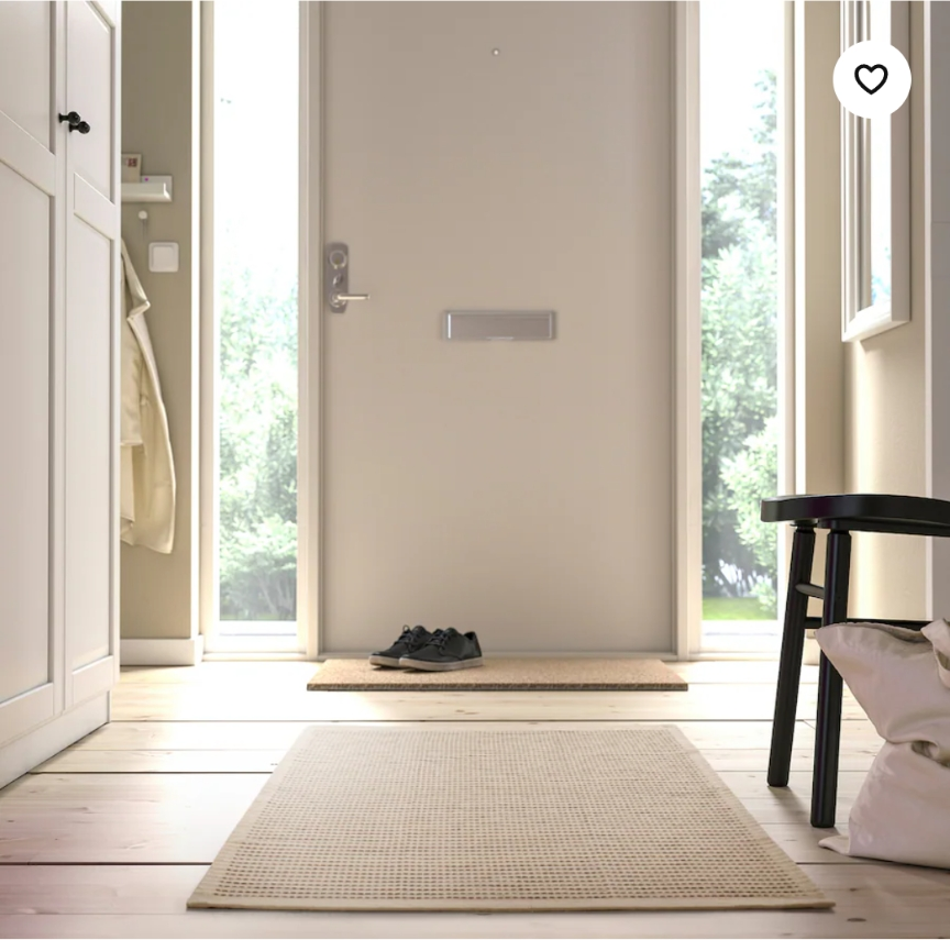 IKEA beige and black striped rug - photo 2