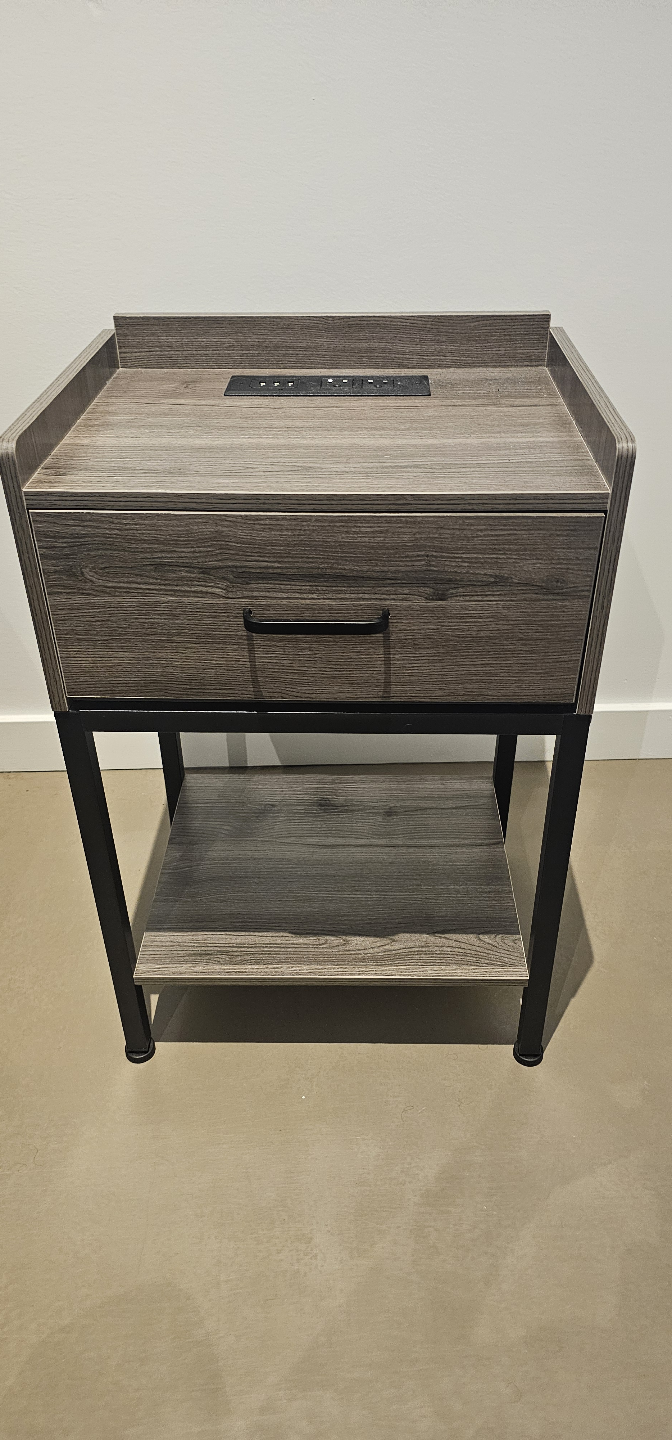 Modern Nightstand with Built-in Outlets