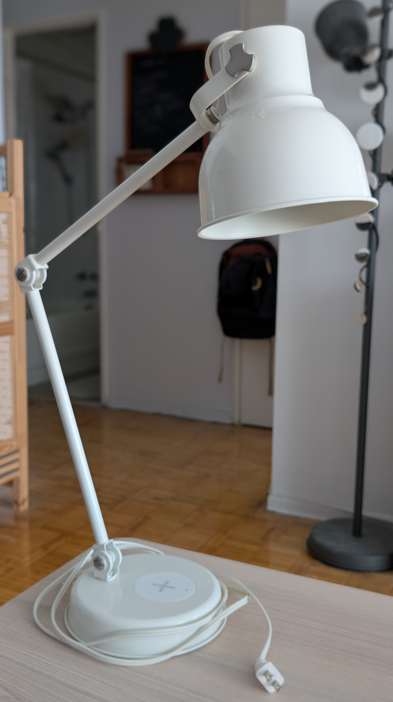 White Desk Lamp with Wireless Charging