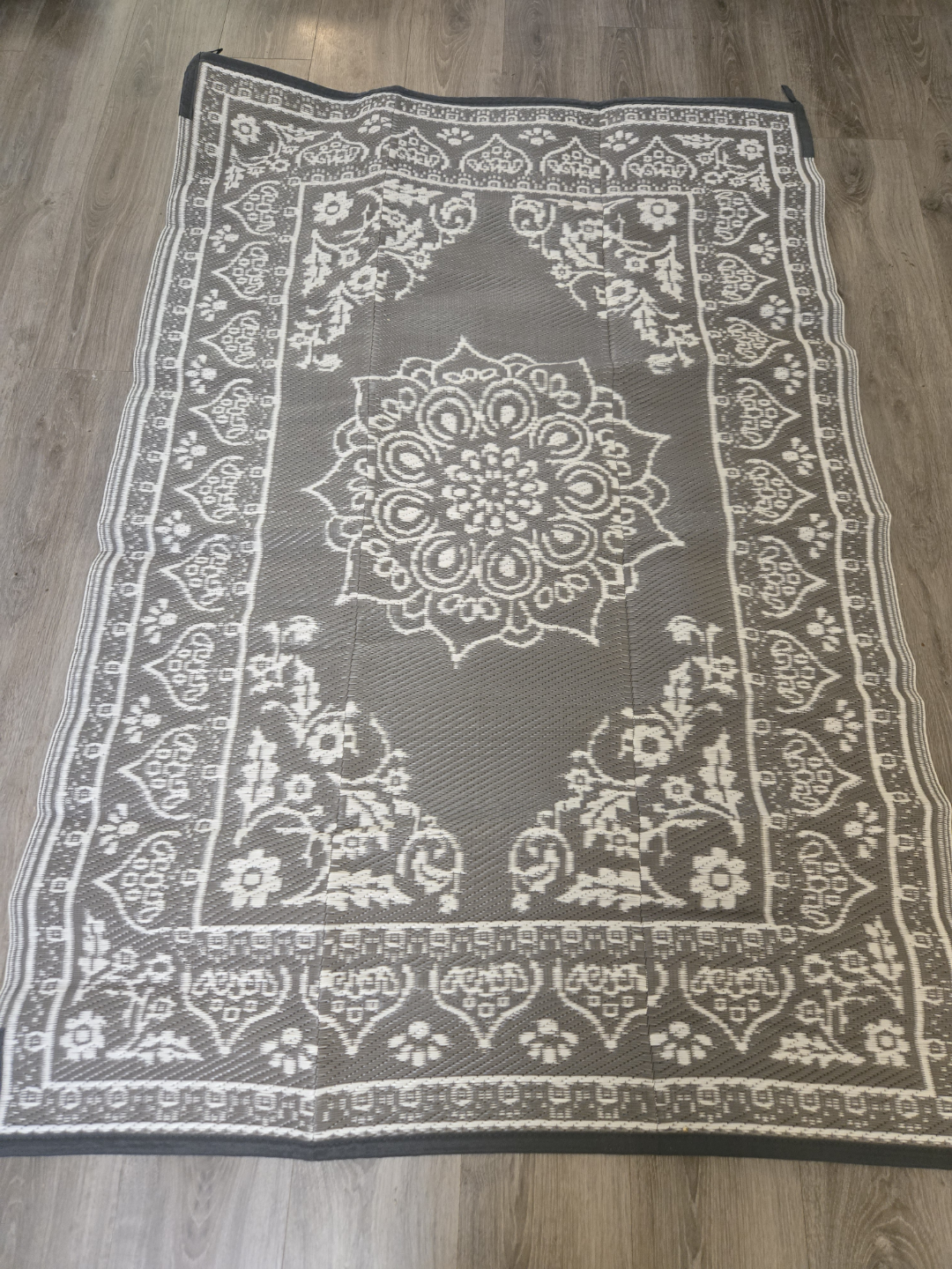 Grey and White Outdoor Mat