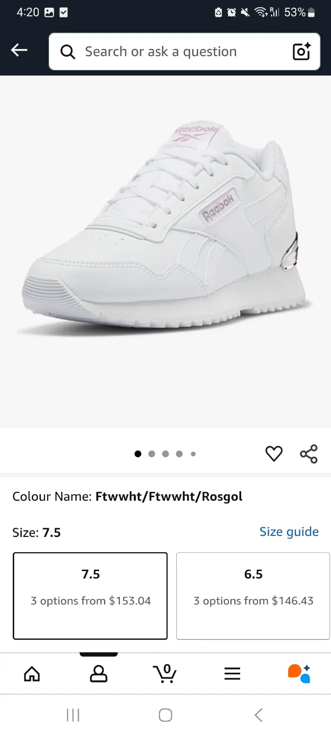 Women's Reebok Glide Ripple Clip Sneaker - Size 7.5 image indicator(2)