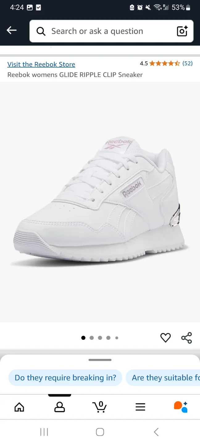 Women's Reebok Glide Ripple Clip Sneaker - Size 7.5 image indicator(3)