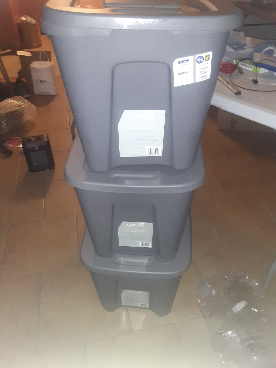 Three Sterilite Storage Containers