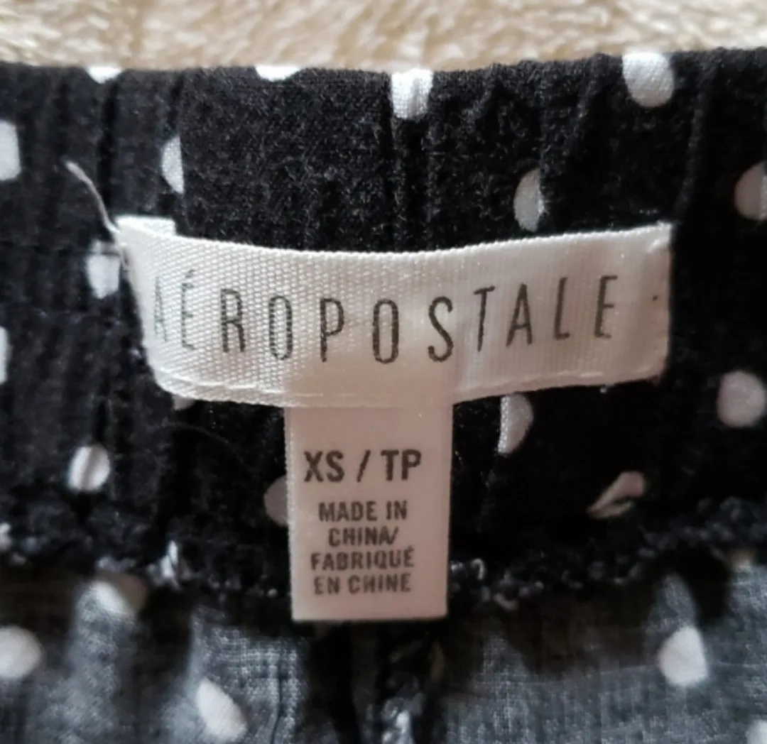 Aeropostale black and white polka dot shorts image indicator(4)