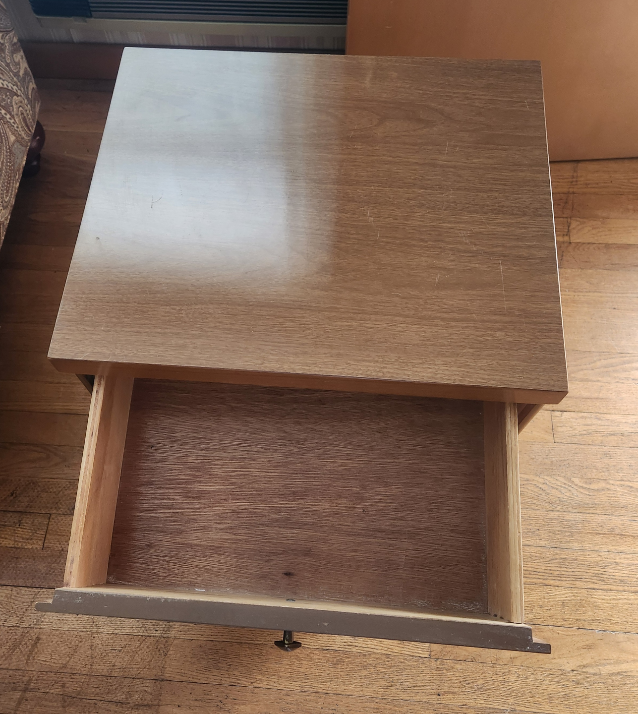 Vintage Wooden Nightstand with Drawer - photo 2
