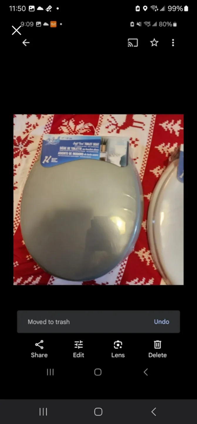 New grey soft  toilet seat thumbnail
